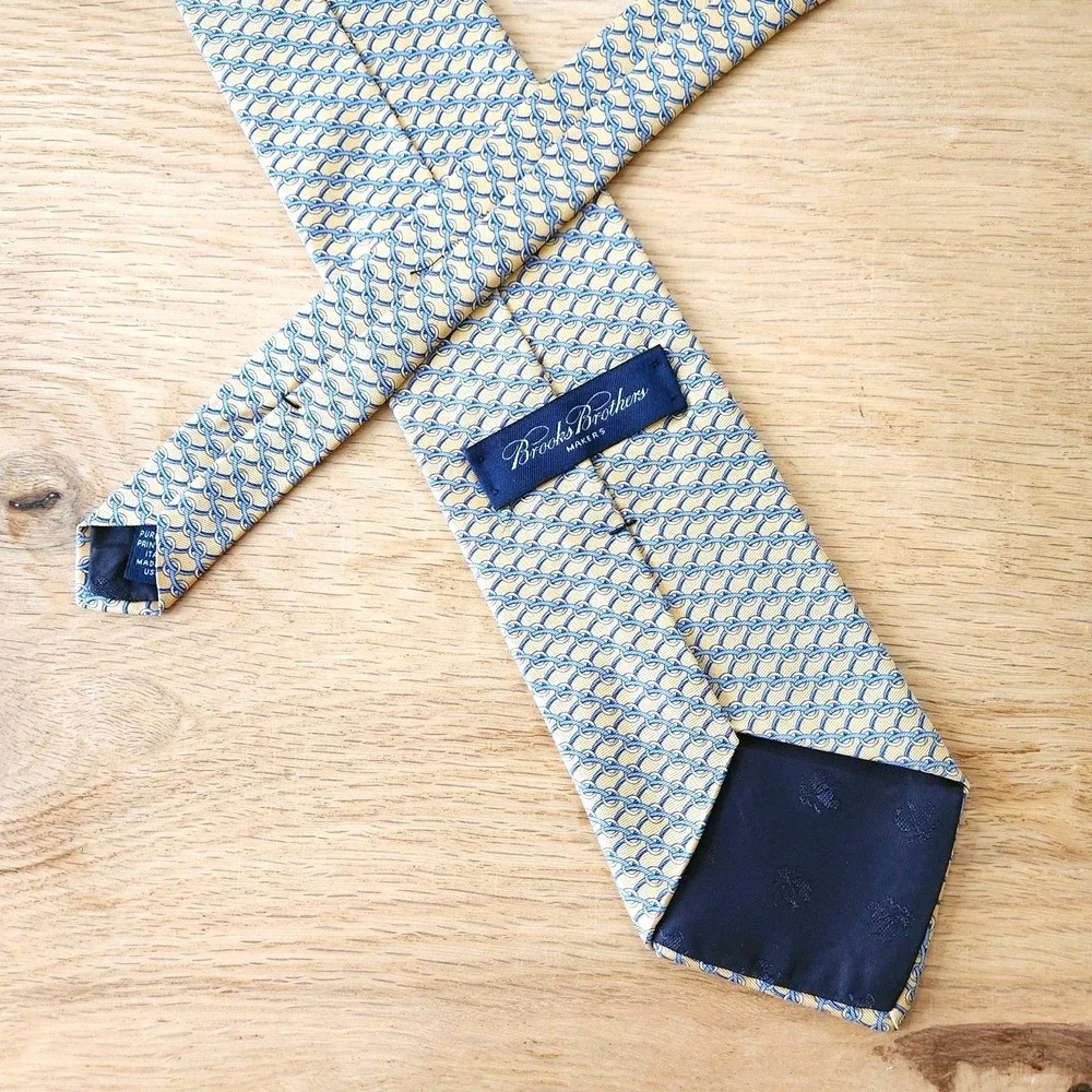 Brooks Brothers Makers Silk Neck Tie Geometric Print Vintage USA 57